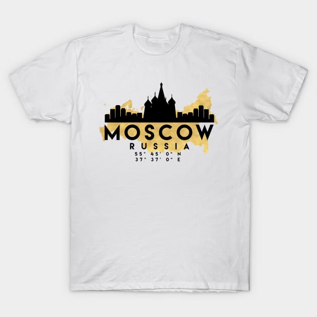 Moscow Russia Skyline Map Art T-Shirt by deificusArt